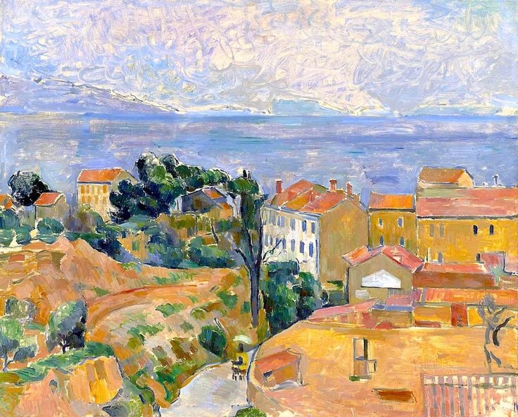 Paul Cezanne, The view from the Bay of L’Estque. Courtesy of Poly Auction