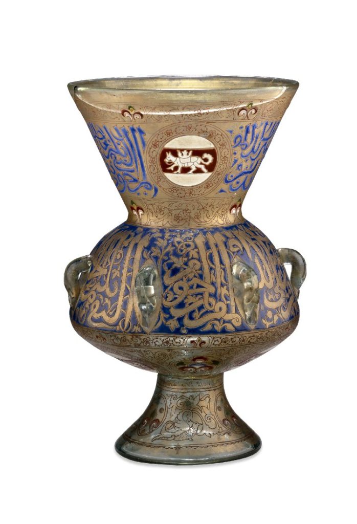 A later example of a mosque lamp. Courtesy The British Museum