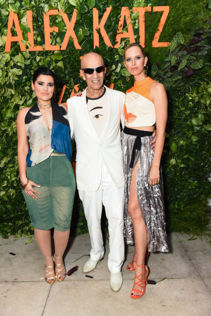 Nelly Furtado, Alex Katz, and Karolina Kurkova at <em>PAPER</em> magazine's celebration of H&M and Alex Katz. Courtesy of BFA. 