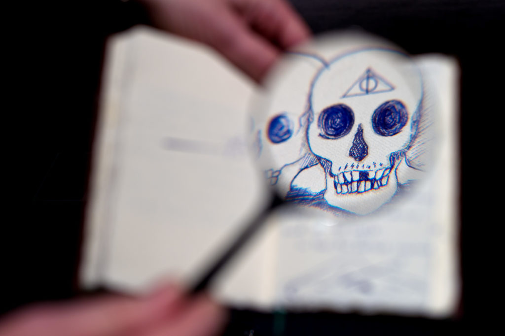 One J.K. Rowling's hand-illustrated copies of <em>The Tales of Beedle the Bard</em>. Courtesy of Sotheby's London. 