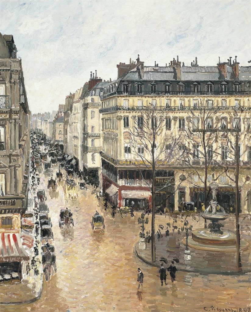 Camille Pissarro, Rue Saint-Honoré, dans l'après-midi. Effet de pluie (1897). Courtesy of the Museo Thyssen-Bornemisza.