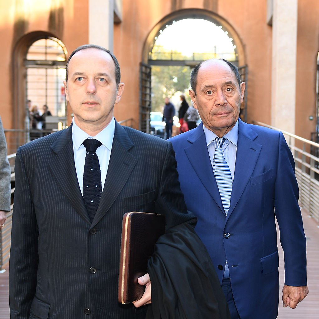 Claude Picasso (right), son of late Spanish artist Pablo Picasso, arrives with his lawyer Jean-Jacques Neuer at the court in Aix-en-Provence, southeastern France, for the appeal trial of Pierre Le Guennec, on October 31, 2016. Photo BORIS HORVAT/AFP/Getty Images.