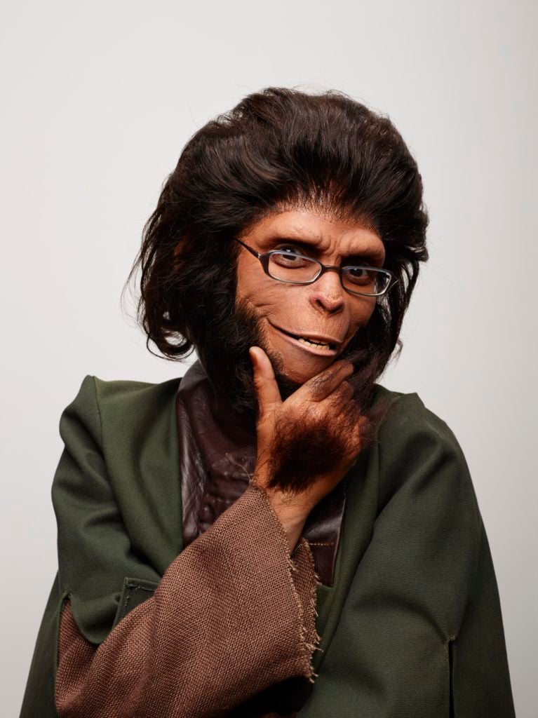 Also speaking at CAA this year is Coco Fusco, here in costume as Dr. Zira from the Planet of the Apes. Photo Gene Pittman, courtesy Walker Art Center.