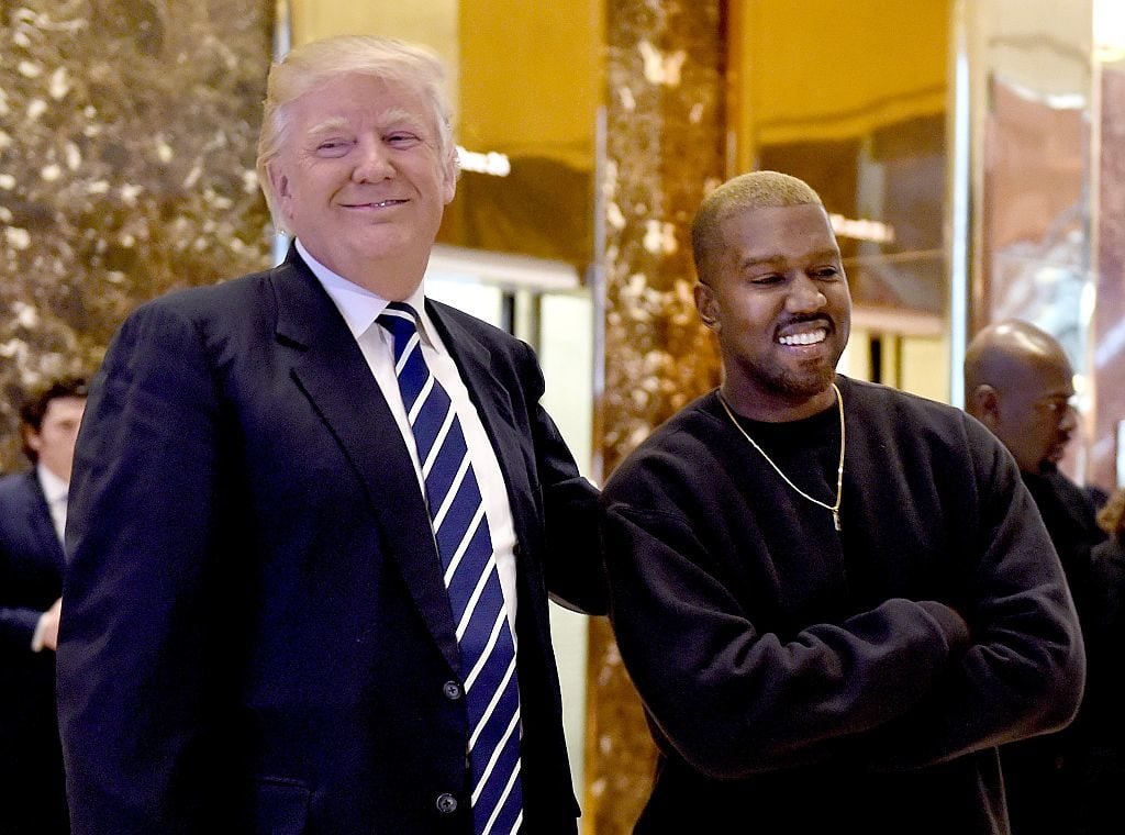 Singer Kanye West and President-elect Donald Trump speak with the press after their meetings at Trump Tower December 13, 2016 in New York. Photo Timothy A. Clary/AFP/Getty Images.