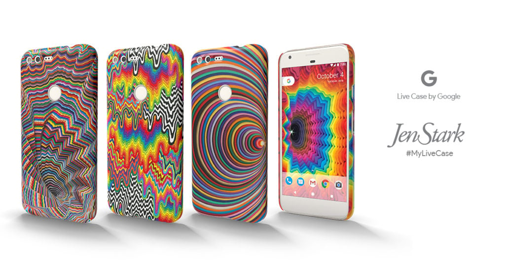 Jen Stark's limited-edition phone cases for the Google Pixel phone. Courtesy of Google.
