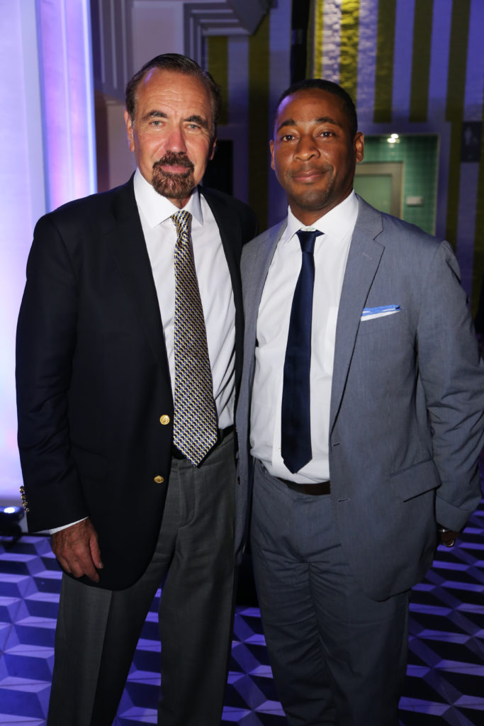 Jorge Pérez and Franklin Sirmans at the Pérez Art Museum Miami Stewardship Dinner Hosted by Jorge M. Pérez. Courtesy of Pérez Art Museum Miami.