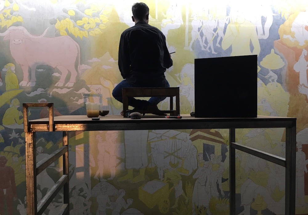 A work-in-progress at Kochi Muziris Biennale 2016. Photo: Skye Arundhati Thomas.