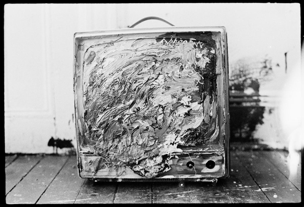 <em>Painted Television in Apartment</em>. Photo by Alexis Adler.