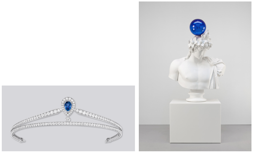 Left: Chaumet's Josephine "Aube Printaniere" tiara. Image via Chaumet's website. Right: 