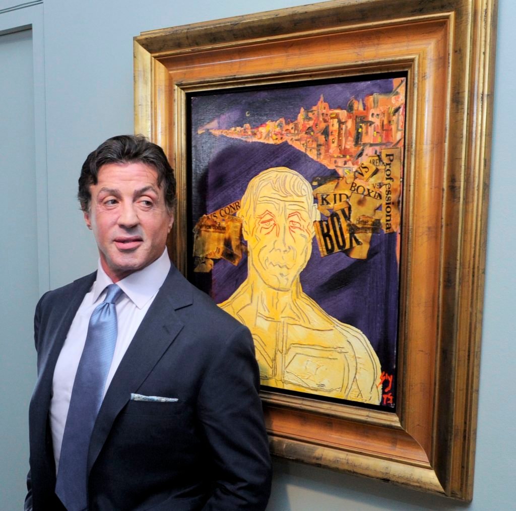 Sylvester Stallone at the opening of "35 Years of Painting" at Galerie Gmurzynska, St. Moritz, Switzerland, 2011. Photo Nicholas Hunt/PatrickMcMullan.com.