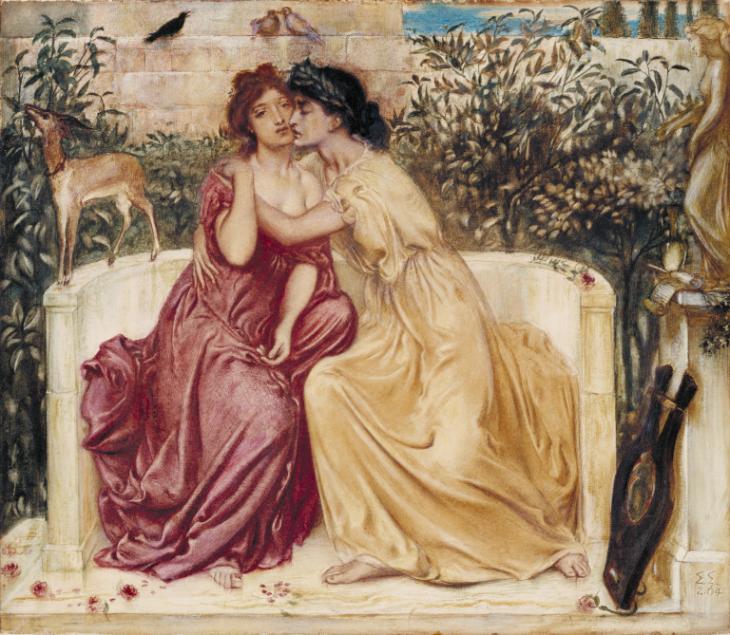 Simeon Solomon Sappho and Erinna in a Garden at Mytilene (1864). Courtesy Tate