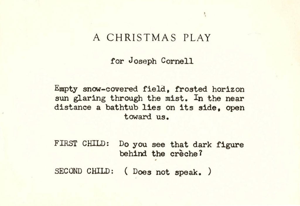 A Christmas Play for Joseph Cornell (1963). Image Copyright ©Collective Fluxus, courtesy Fondazione Bonotto.