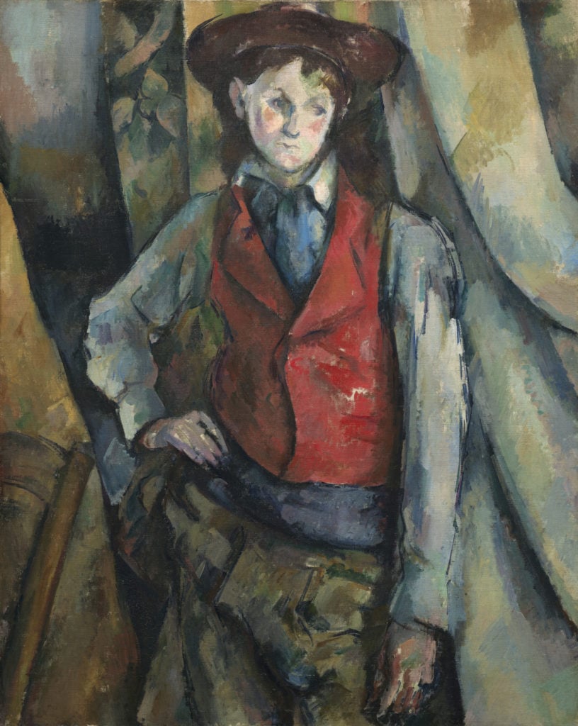 Paul Cézanne, <i>Boy in a Red Waistcoat</i> (1888-1890). Courtesy National Gallery of Art, Washington, DC.