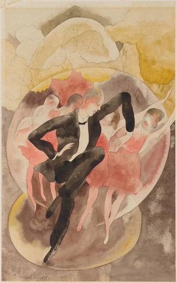 Charles Demuth, In Vaudeville (Dancer with Chorus) (1918). Image courtesy the Philadelphia Museum of Art.