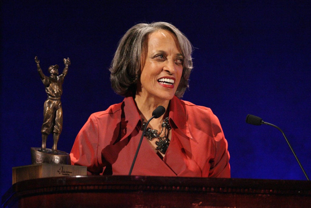 Johnetta B. Cole at the 35th Anniversary of the Jackie Robinson Foundation, hosted by Bill Cosby at the Waldorf Astoria hotel on March 3, 2008 in New York City. Photo Bryan Bedder/Getty Images for the Jackie Robinson Foundation.