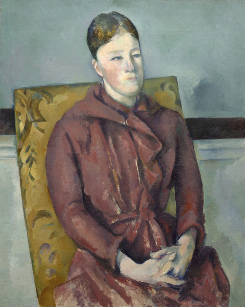 Paul Cézanne, <i>Madame Cézanne in a Yellow Chair</i> (1888-90).. Courtesy Art Institute of Chicago.