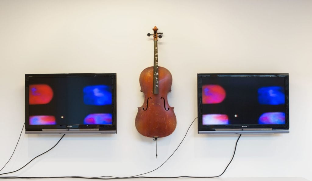 Nam June Paik, Cello Memory (2002). © President and Fellows of Harvard College