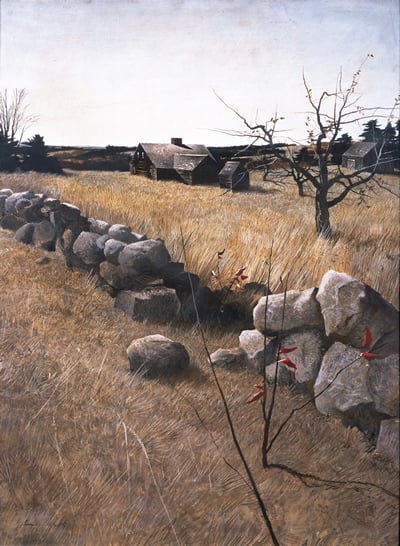 Andrew Wyeth, <em> The Stone Fence</em>, 1946. Private collection.
