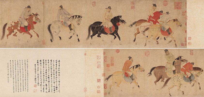 Ren Renfa, <em>Five Drunken Kings on Horses</em>. Courtesy of Poly Auction