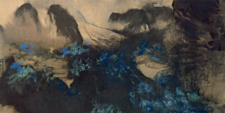 Zhang Daqian,<em> Swiss Mountain Landscape</em>. Courtesy of Poly Auction.