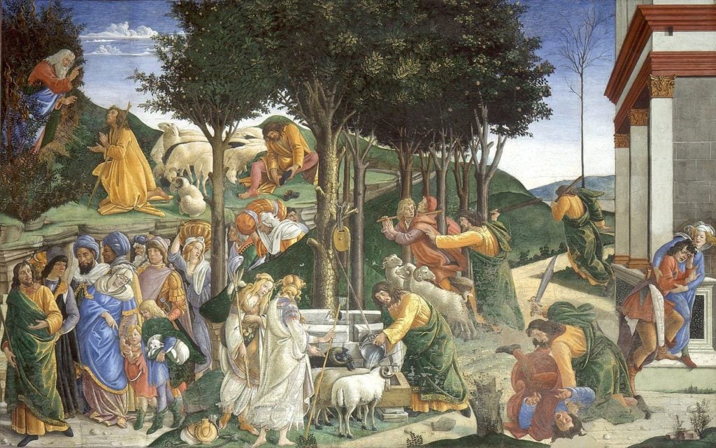 Sandro Botticelli, Trials of Moses. Courtesy of the Vatican Museums.