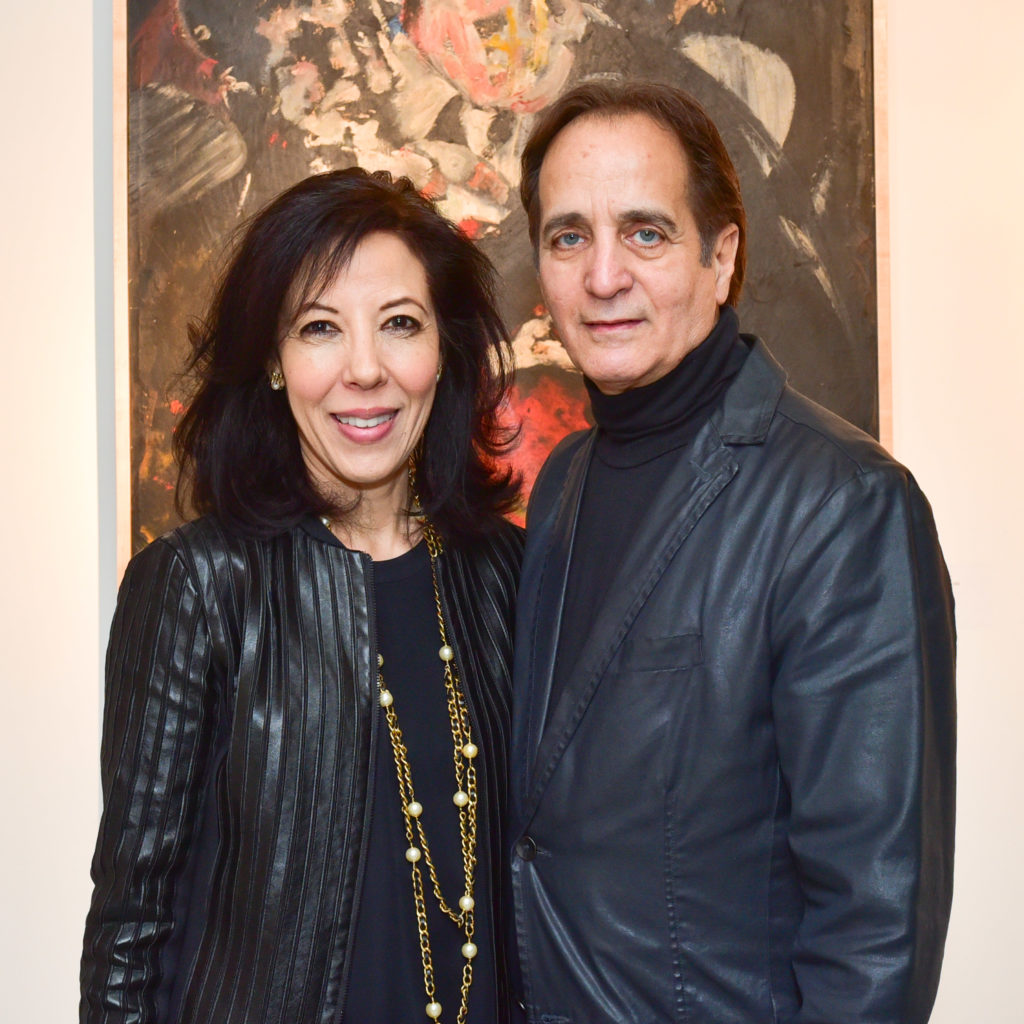Margarite Almeida and James Cavello at the opening of "Boris Lurie: Life After Death" at Westwood Gallery. Courtesy of Sean Zanni, © Patrick McMullan.