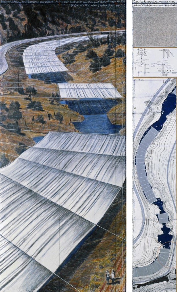 Christo The River (Project) (Drawing 2010). Photo: Christo and Jean-Claude.