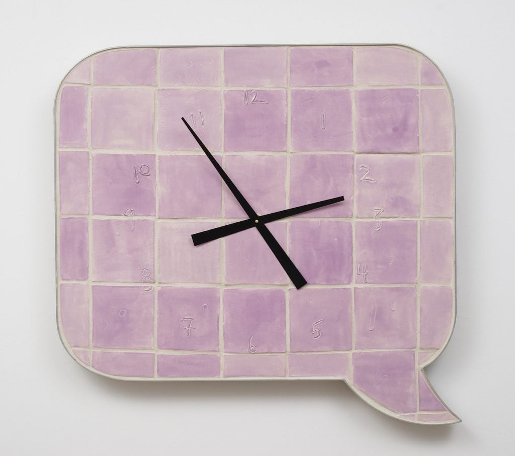 Liz Craft, Clock (Lavender) (2016). Courtesy of Jenny's.