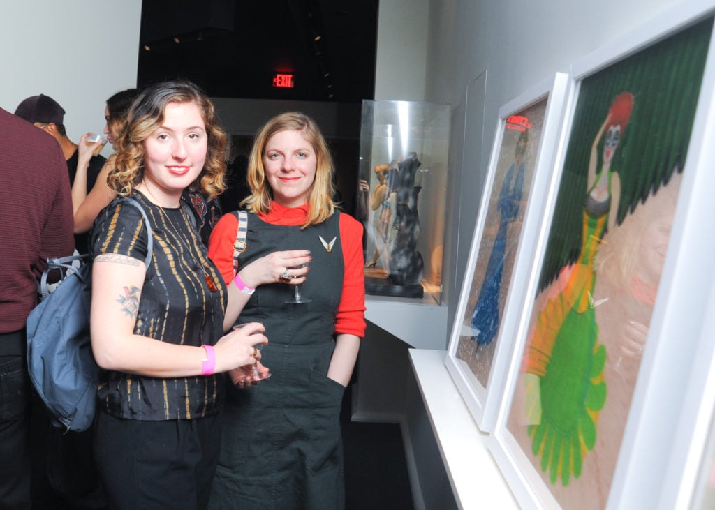 Mimi Lester and Brynn Whites at the opening of "Known/Unknown: Private Obsessions and Hidden Desire in Outsider Art" at the Museum of Sex. Courtesy of Kelsey Stanton/BFA.