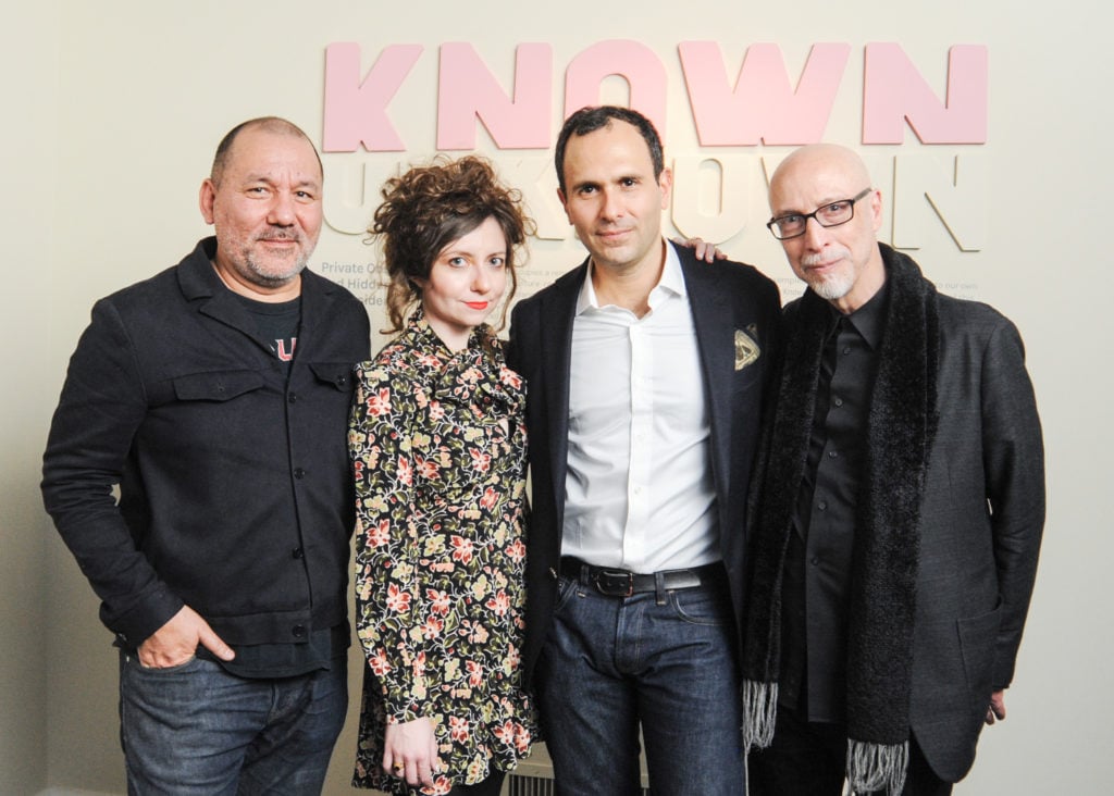 Serge Becker, Lissa Rivera, Dan Gluck, and Frank MarescaMimi Lester and Brynn Whites at the opening of "Known/Unknown: Private Obsessions and Hidden Desire in Outsider Art" at the Museum of Sex. Courtesy of Kelsey Stanton/BFA.