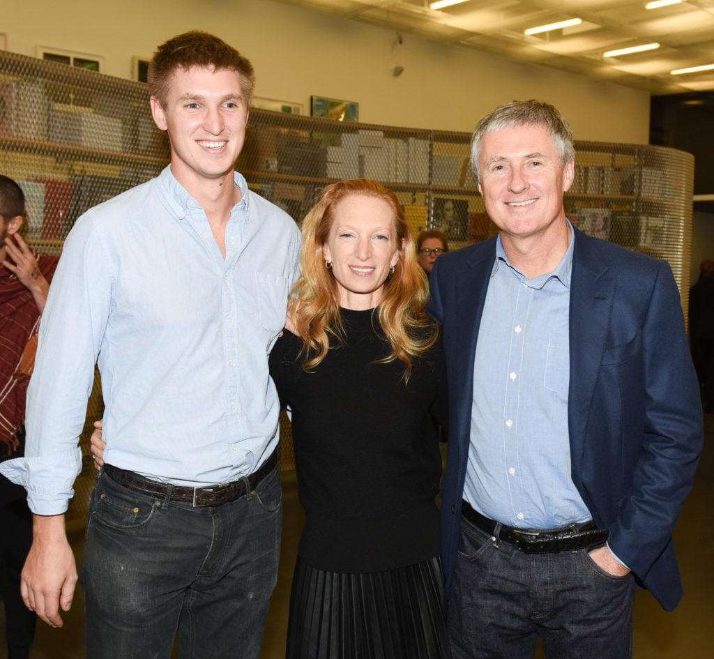 Lucas Zwirner, Monica Zwirner, and David Zwirner at New Museum opening celebrating “Raymond Pettibon: A Pen of All Work.” Courtesy of BFA.