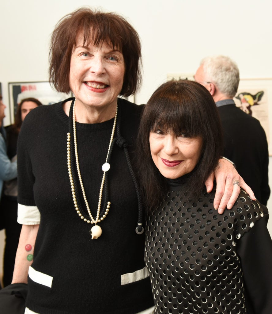 Marilyn Minter and RoseLee Goldberg at New Museum opening celebrating “Raymond Pettibon: A Pen of All Work.” Courtesy of BFA.