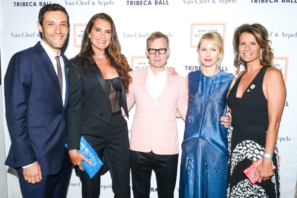 Alain Bernard, Brooke Shields, Will Cotton, Naomi Watts, and Christina Di Donna at New York Academy of Art’s Tribeca Ball. Courtesy of BFA.