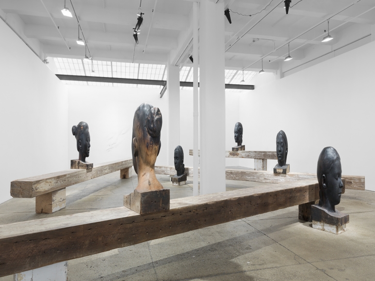 Installation view of "Silence," Jaume Plensa's new solo show at Galerie Lelong. Courtesy the artist and Galerie Lelong, New York,