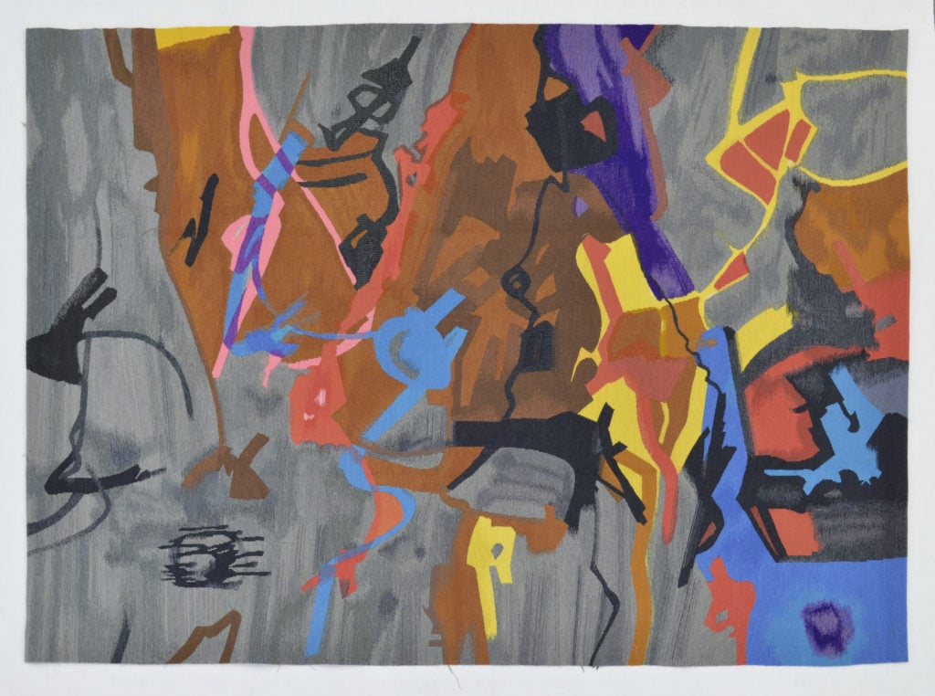 Etel Adnan, Feux d'Artifice (2014), original tapestry design by the artist 1967-70.