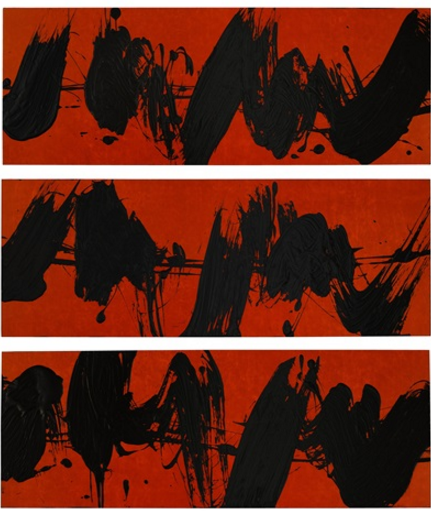 Fabienne Verdier, Elliot Carter. Installation Red Triptych (2016). Courtesy of Patrick Derom Gallery.