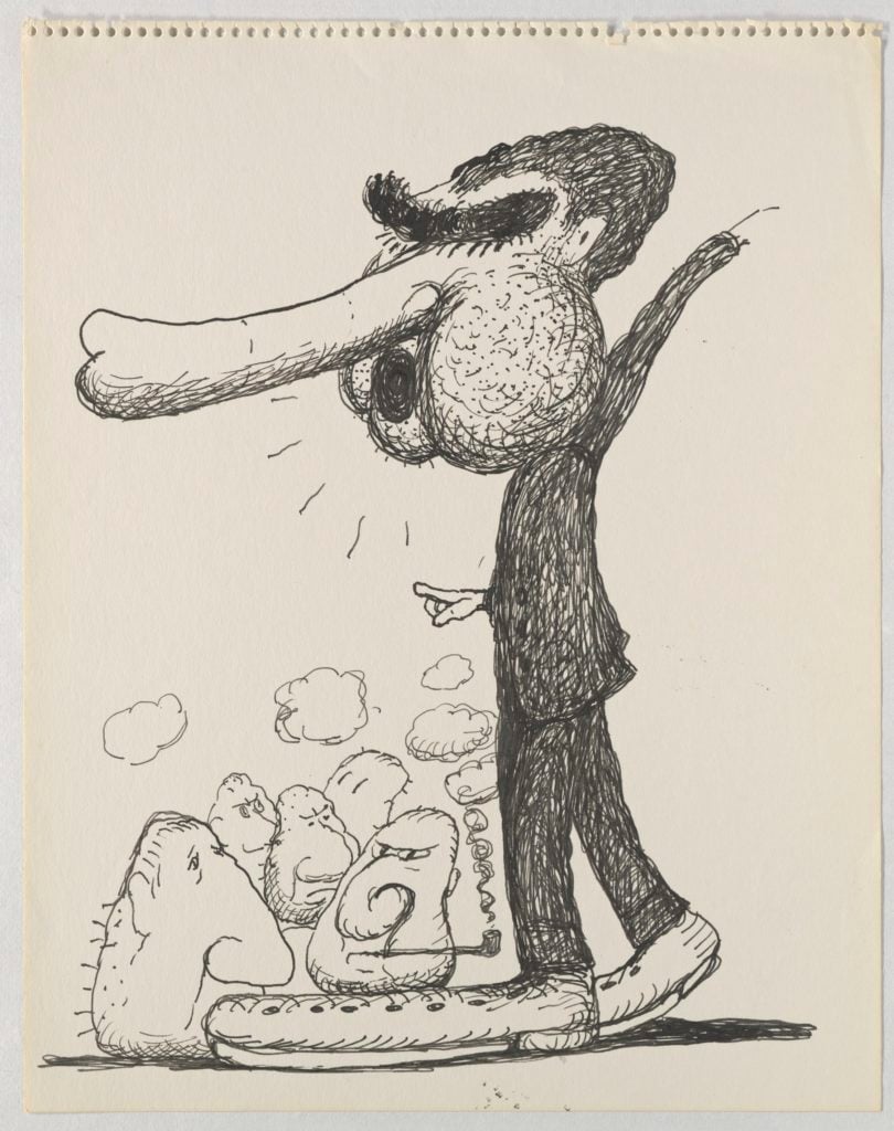 Philip Guston Untitled, 1971, Ink on paper, © The Estate of Philip Guston, Courtesy Hauser & Wirth 