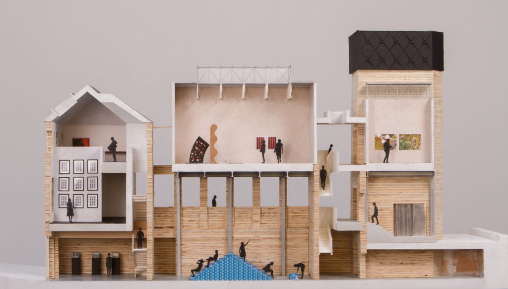 Model of the new Goldsmiths Gallery by Assemble. Image ©Assemble, courtesy Goldsmiths Gallery.