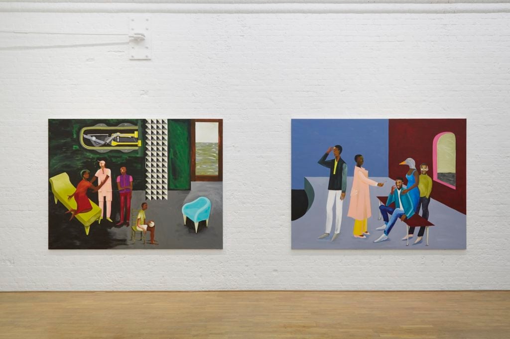 Lubaina Himid, “Invisible Strategies” installation view. Photo Ben Westoby ©Modern Art Oxford.
