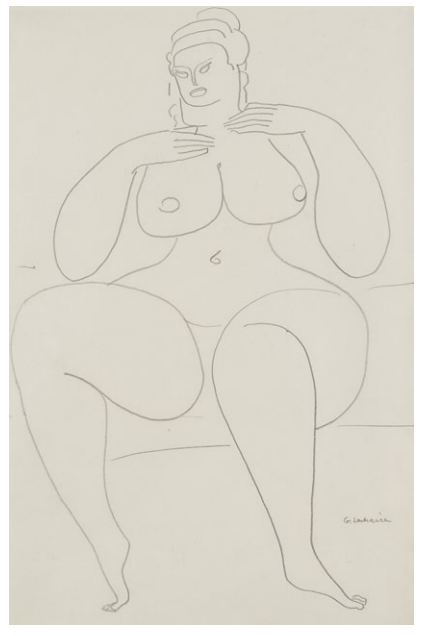 Gaston Lachaise, Seated Nude, Hands on Shoulders (1929). Courtesy of Findlay Galleries