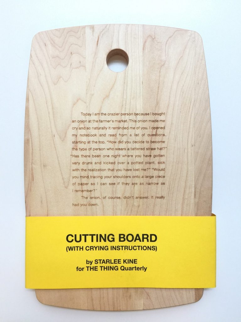 Cutting board designed by Starlee Kine. 
