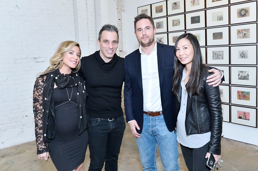 Lana Gomez, Sebastian Maniscalco, Josh Roth and Sonya Roth at UTA Artist Space: Jake and Dinos Chapman Opening 2017 at UTA Theater. (Photo by Stefanie Keenan/Getty Images for United Talent Agency)