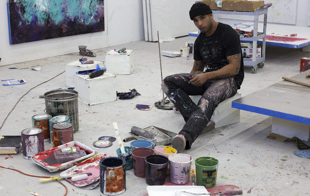 Hugo McCloud at work in his studio. Courtesy of Sean Kelly Gallery.
