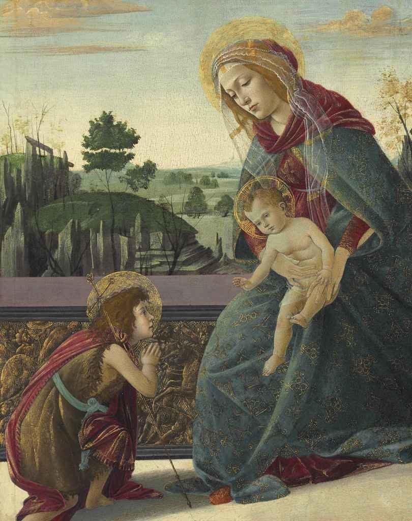 Sandro Botticelli, <em>The Rockefeller Madonna: Madonna and Child with Young Saint John the Baptist</em>. Courtesy of Christie's New York. 