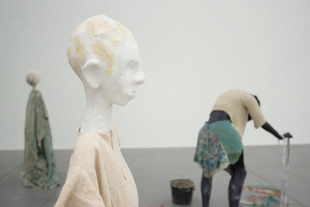 Cathy Wilkes, installation view at Lentos Kunstmuseum, Linz, 2015. Courtesy of the Artist and The Modern Institute/ Toby Webster Ltd., Glasgow. Photo: Reinhard Haider.