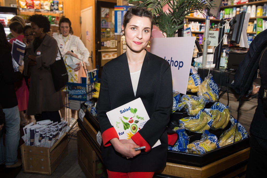 Julia Sherman at the <em>Salad for President</em> release party. Courtesy of Laura June Kirsch.