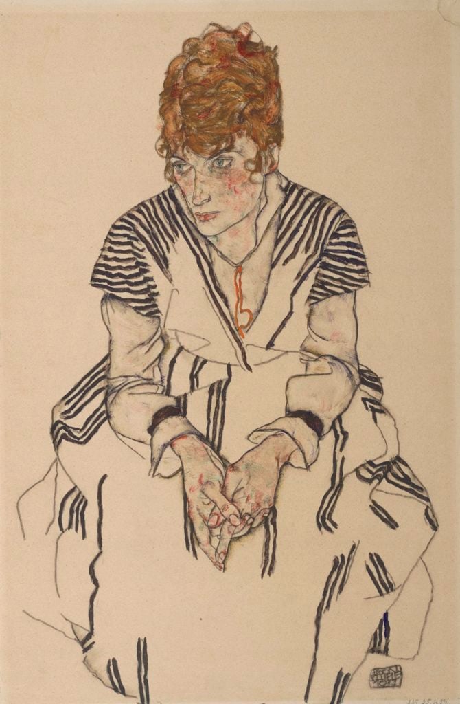 Egon Schiele. Portrait of the Artist’s Sister-in-Law, Adele Harms, (1917). ©Albertina, Vienna