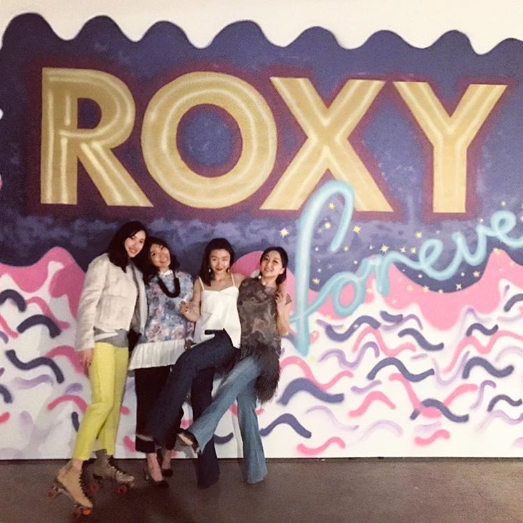 artnet News's Jessica Zhang and friends at the Hauser & Wirth roller disco. Courtesy of Jessica Zhang. 