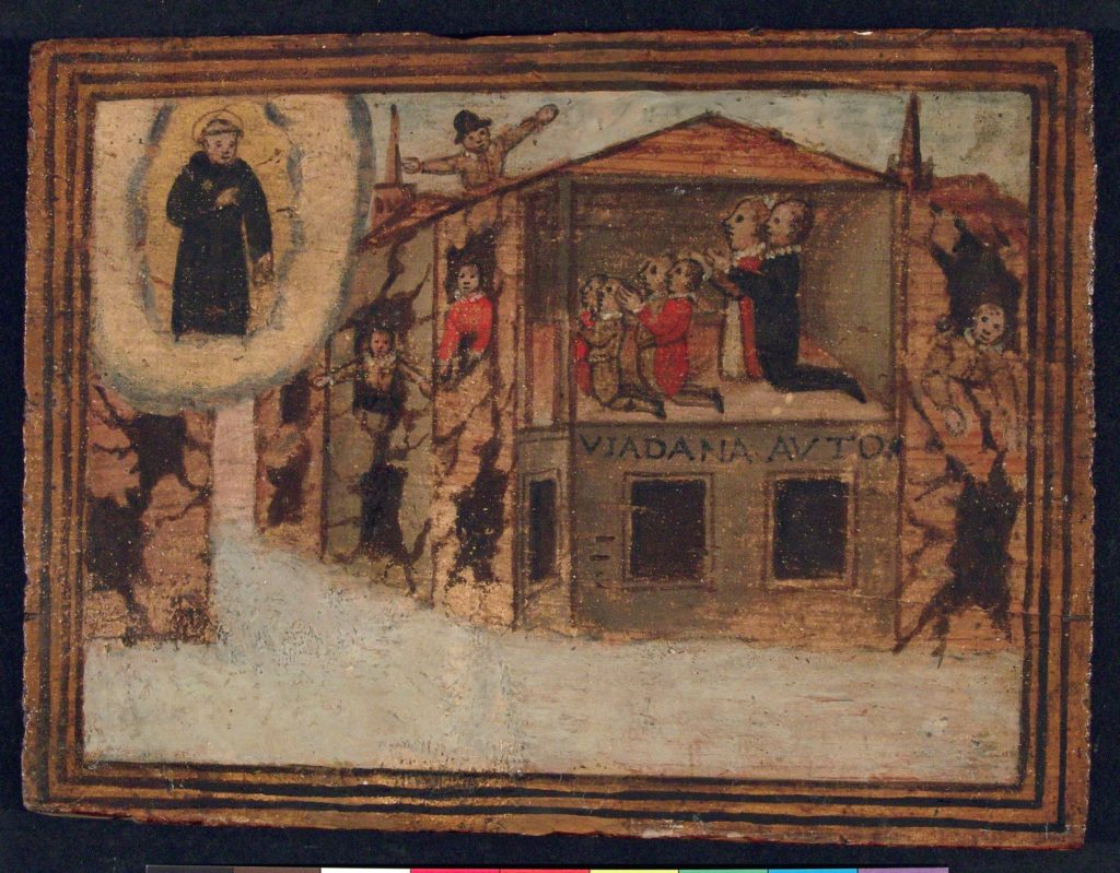 The Viadana family prays to St Nicholas to save them from an earthquake, 16th century, Italy, Le Marche. Photo ©Museo di San Nicola.