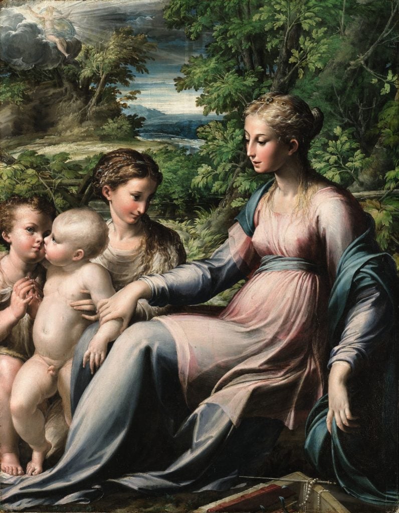 Parmigianino, The Virgin and Child With Saint Mary Magdalene and the Infant Saint John the Baptist. Courtesy of the Department for Culture, Media & Sport.